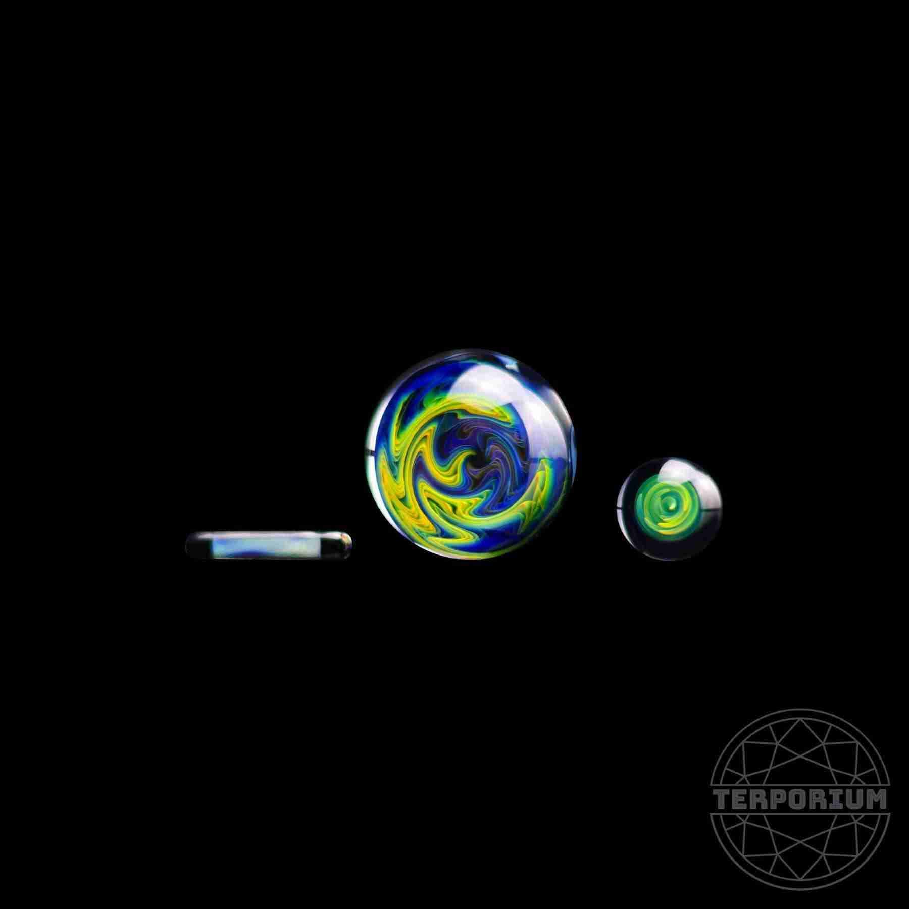 NS Yellow and Grape Mix Fumed Terp Slurper Set by Ambient Glass