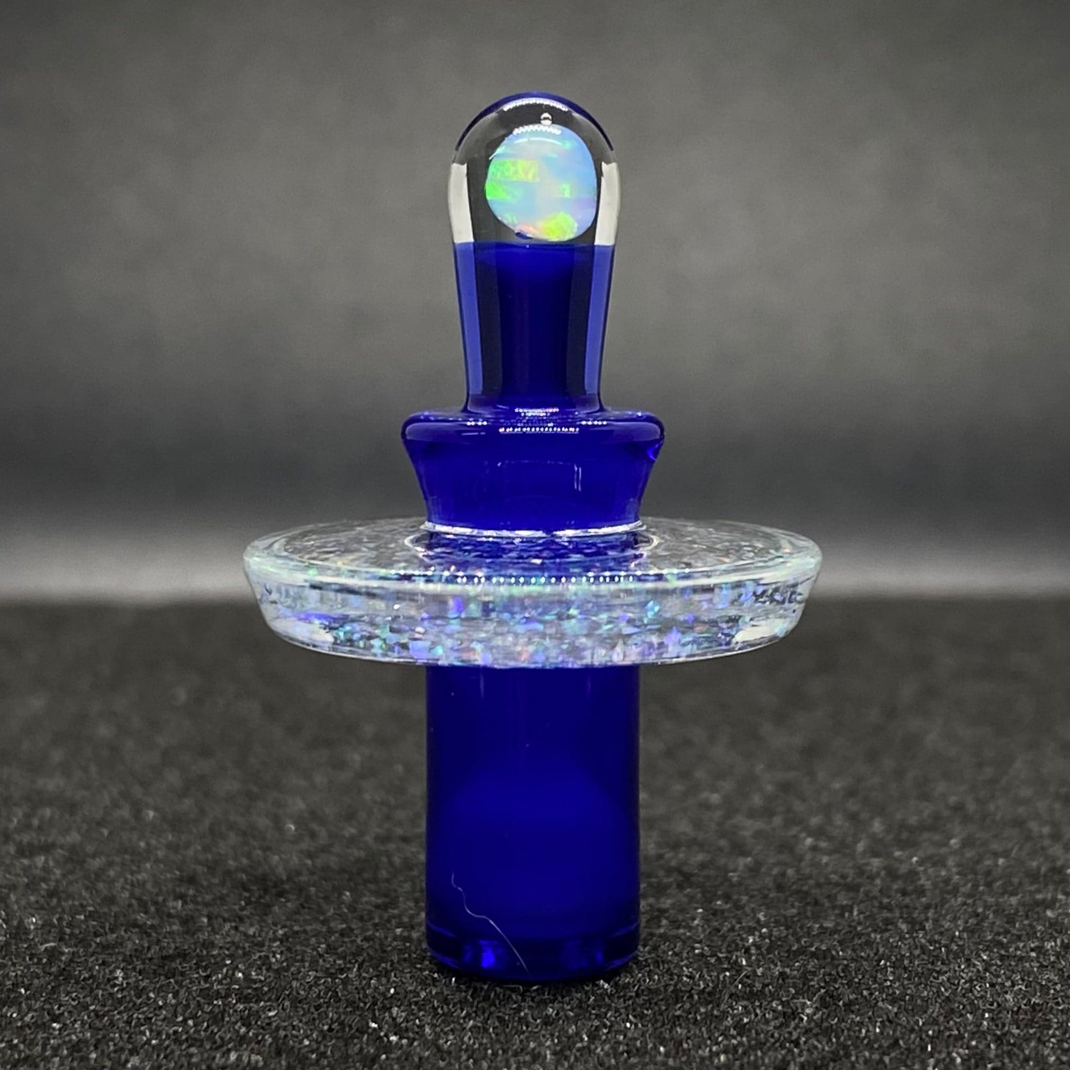 Fortunate Glass Trillium Blue Crushed Opal Control Tower Cap