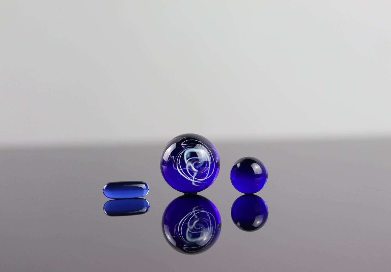 Cobalt Lite Blue Scribble Tech Slurper Set by Gargamelt Glass