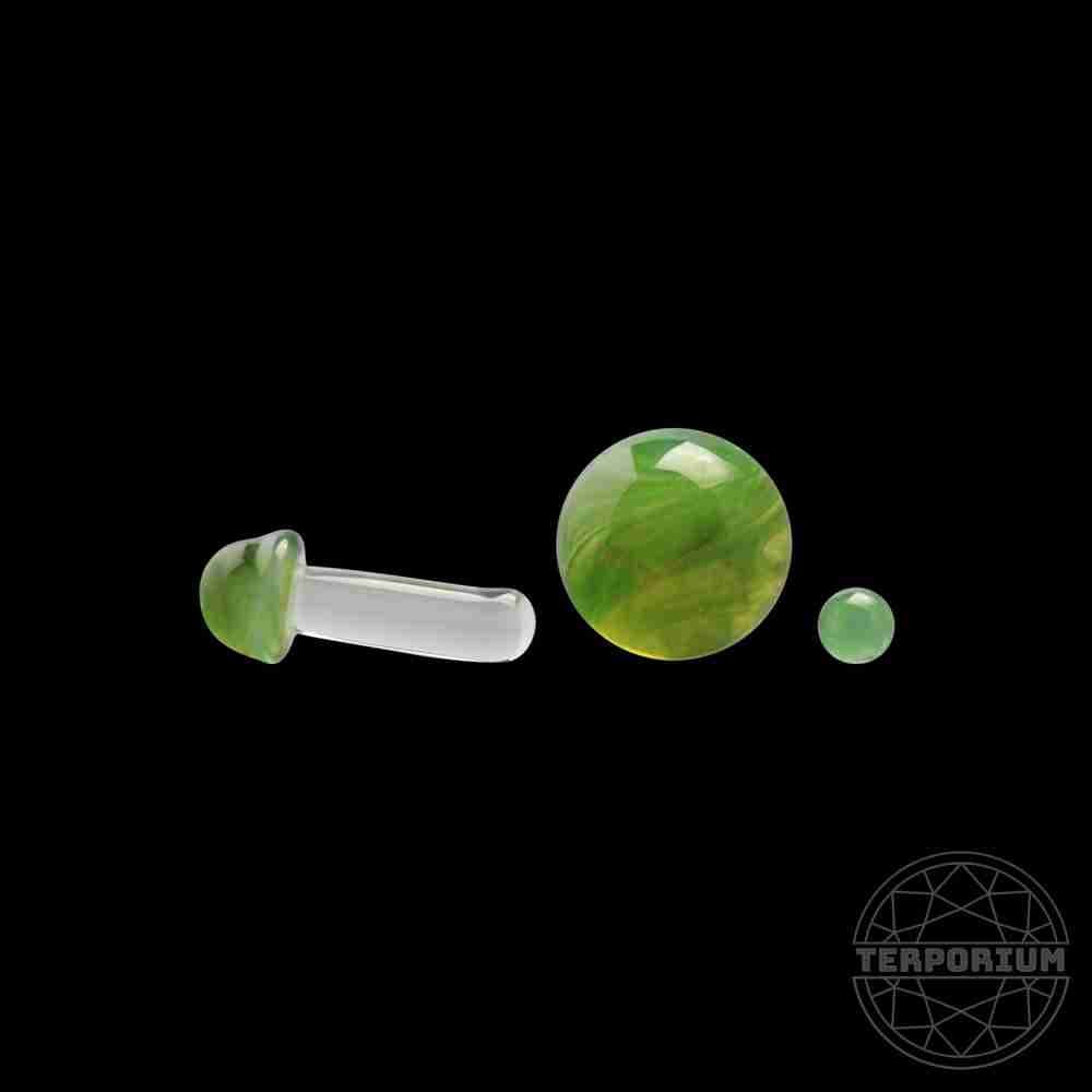 Green Terp Slurper Set with Mushroom Valve by Keto Glass