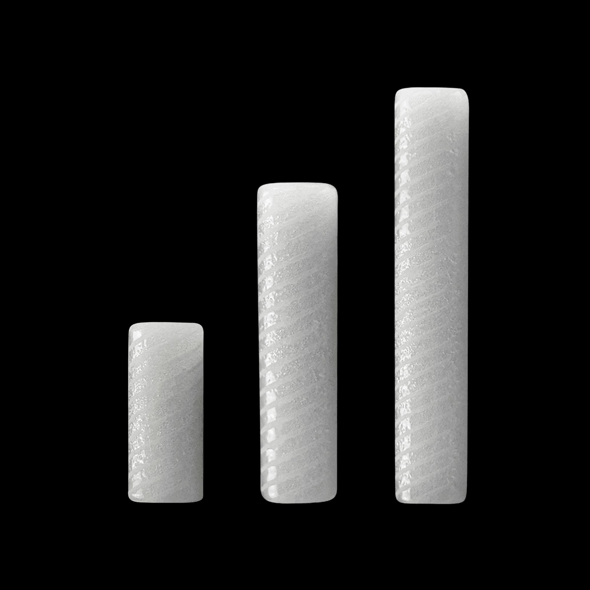 Spiral Etched Opaque Quartz Terp Pillars