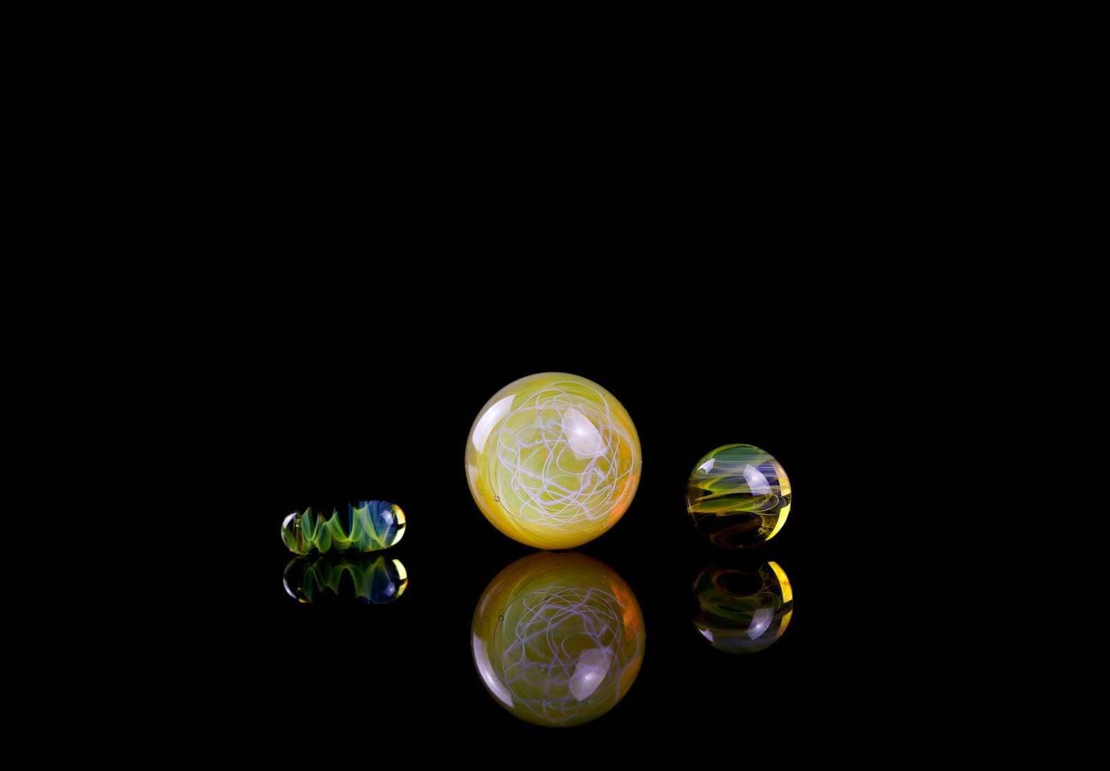 NS Yellow Scribble Tech Slurper Set by Gargamelt Glass