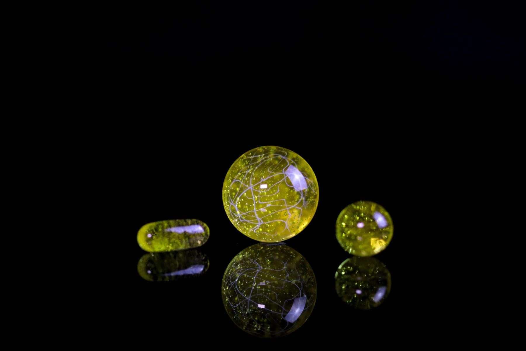Lemon Drop Scribble Tech Slurper Set by Gargamelt Glass