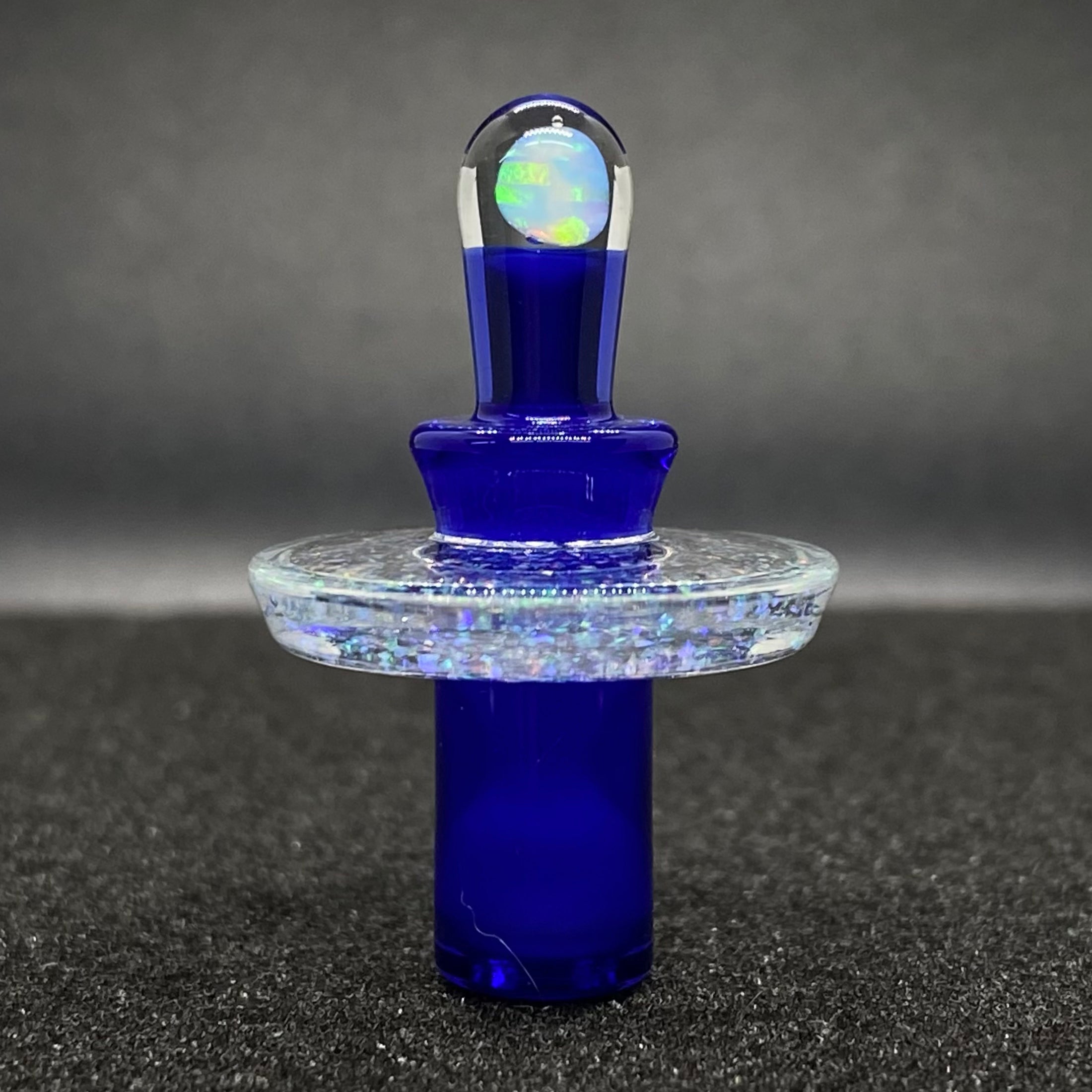 Fortunate Glass Trillium Blue Crushed Opal Control Tower Cap