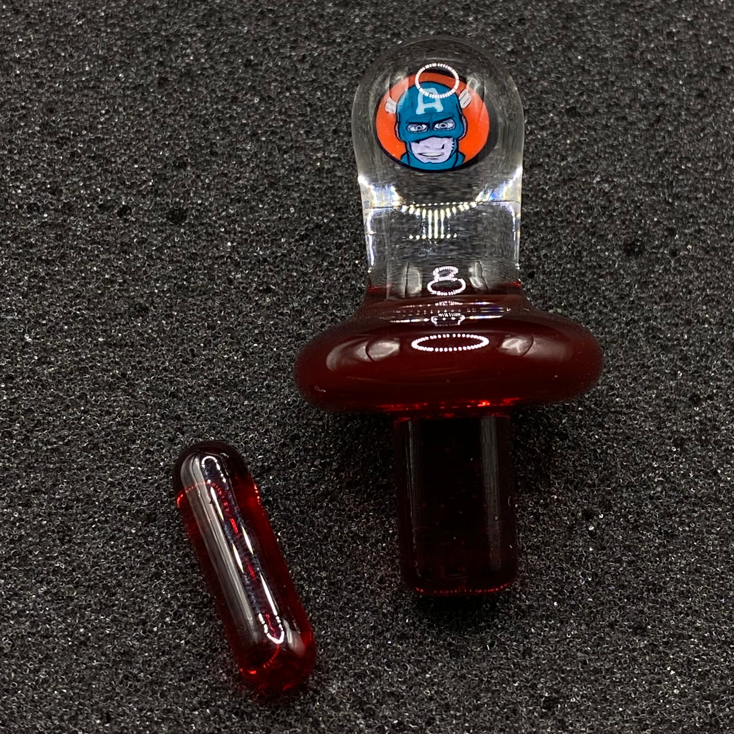 Keys Glass - Captain America Pomegranate Control Tower Top Cap Set