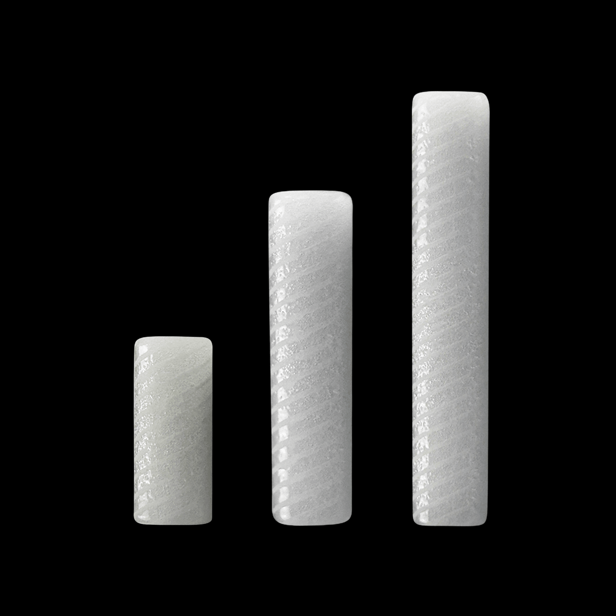 Spiral Etched Opaque Quartz Terp Pillars
