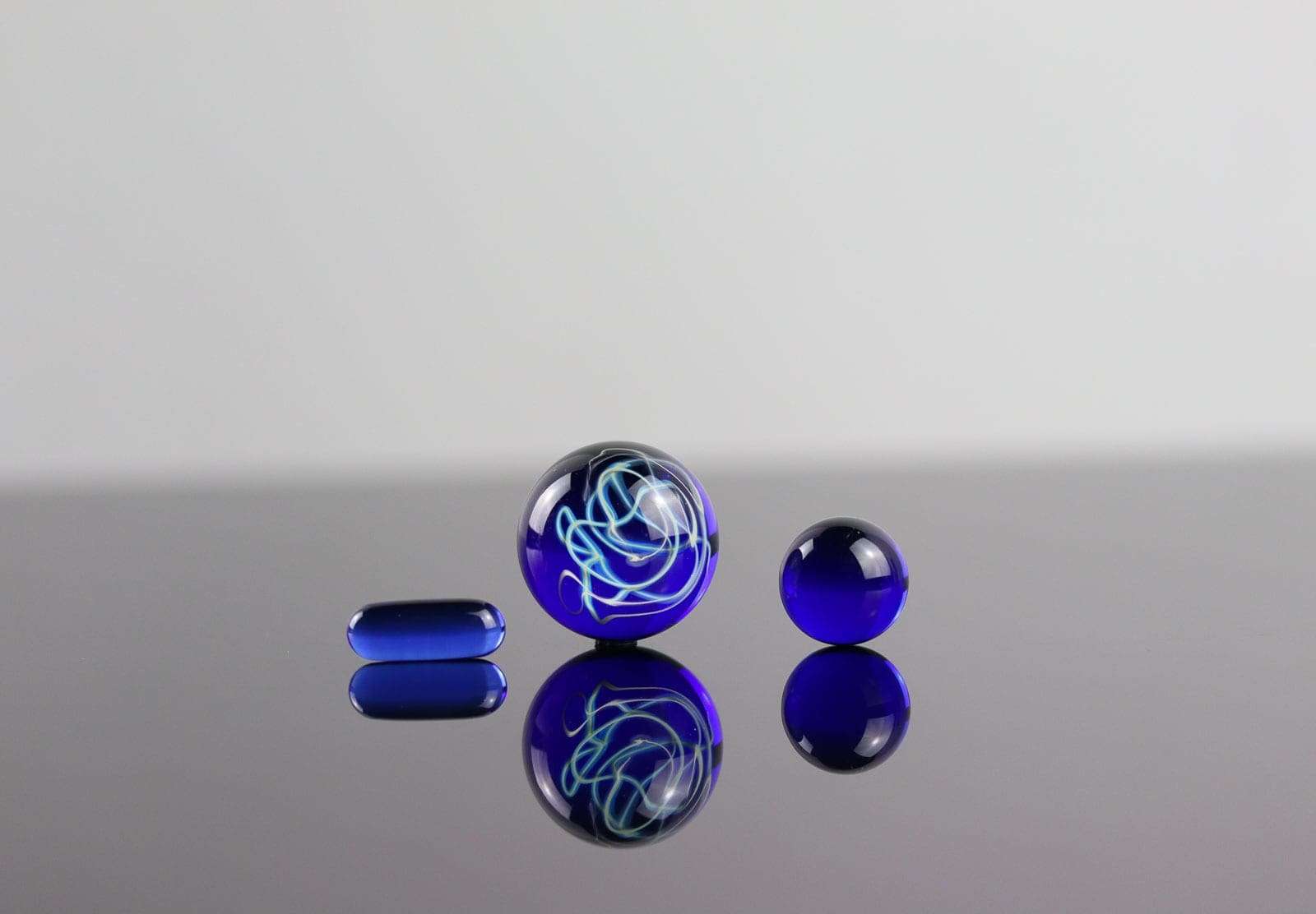 Cobalt Lite Blue Scribble Tech Slurper Set by Gargamelt Glass
