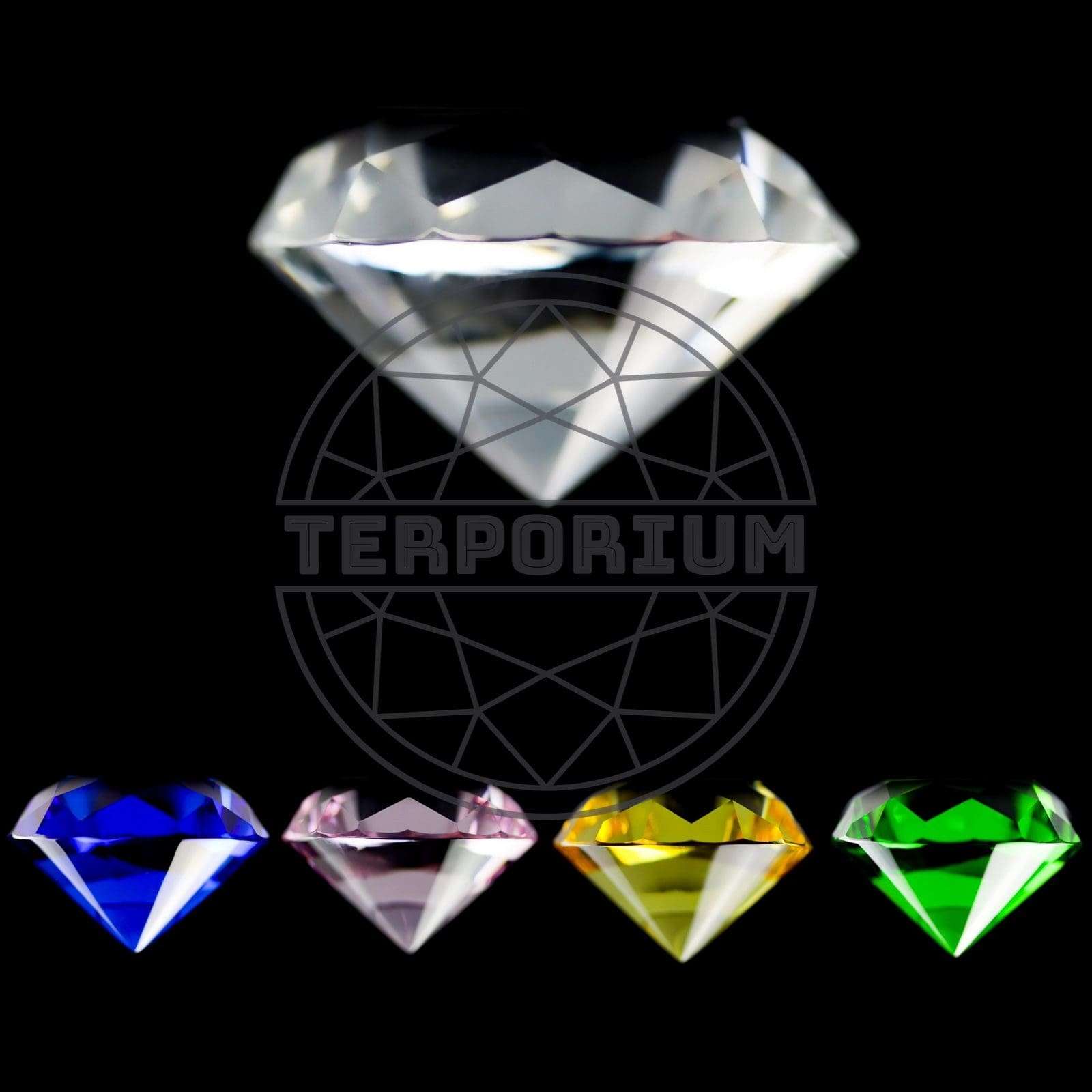 Glass Diamond Top Caps, 30mm