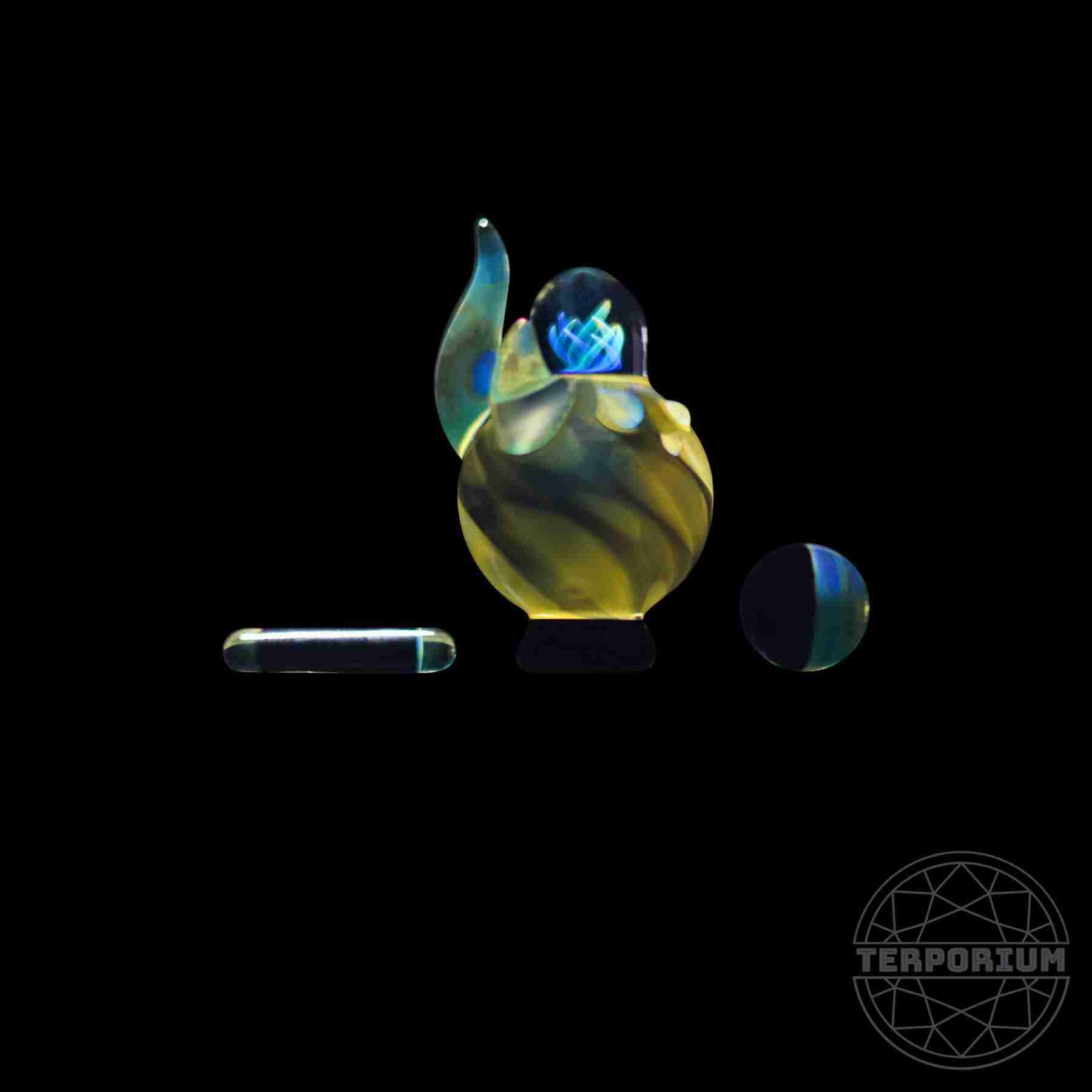 Silver Serum (CFL) and Grape Fumed Terp Slurper Set by Ambient Glass