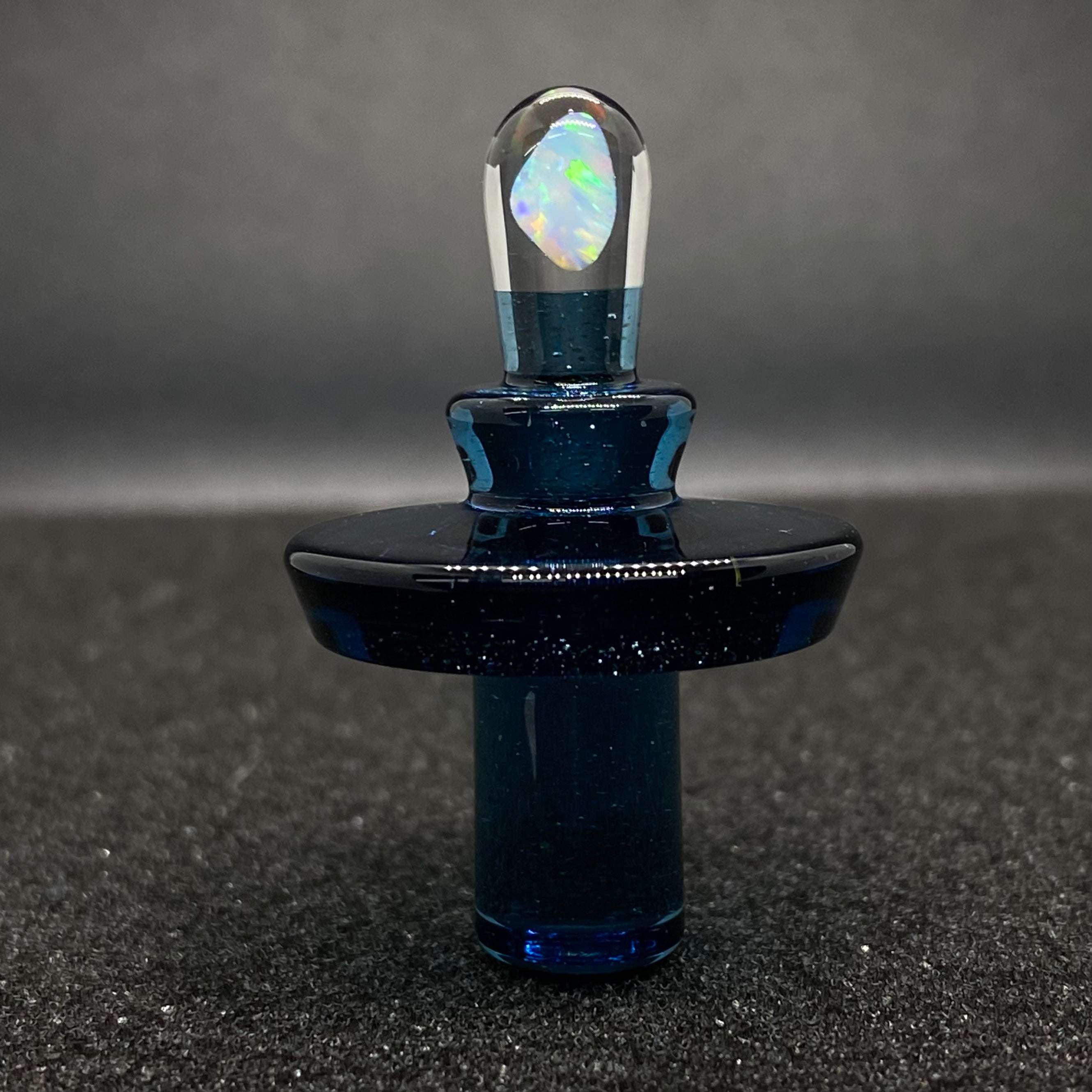 Fortunate Glass Blue Stardust Opal Control Tower Cap