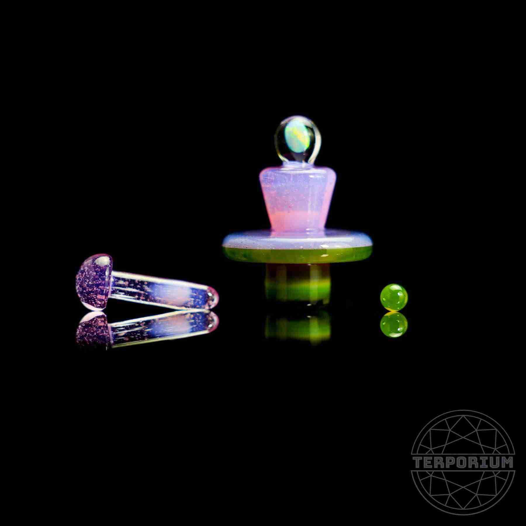 Green Energy and Purple Lilac Terp Slurper Set by Mac Savage