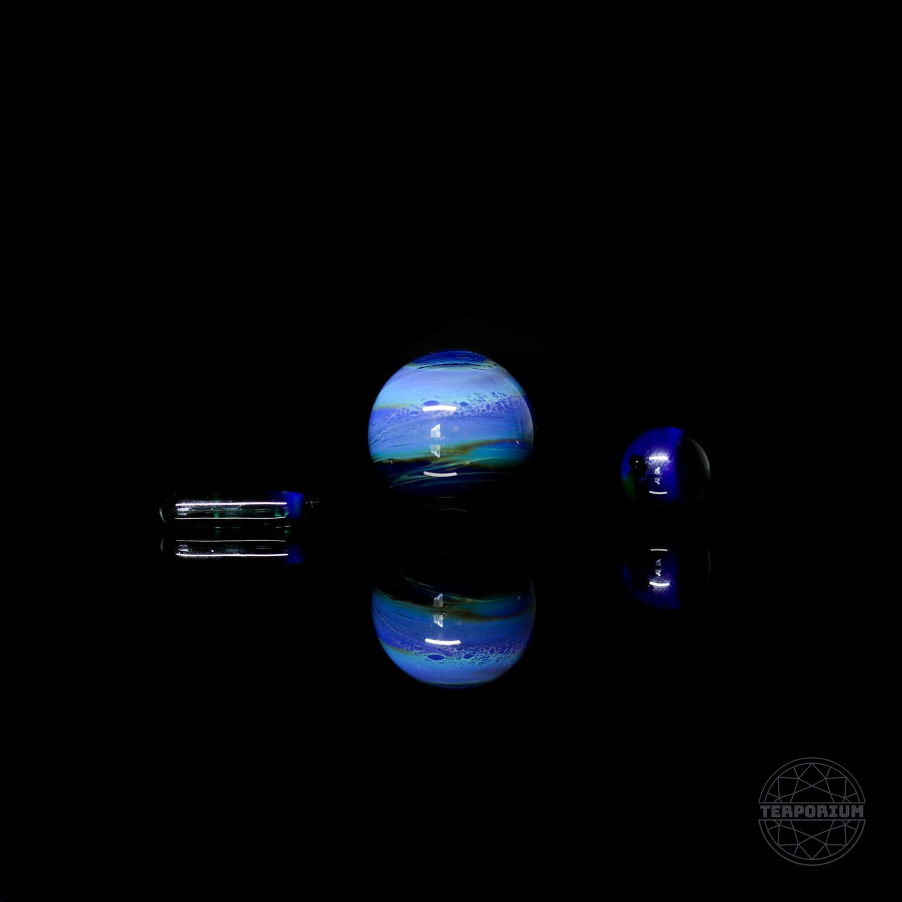 Intense Blue Green Terp Slurper Set by Syndrome Glass